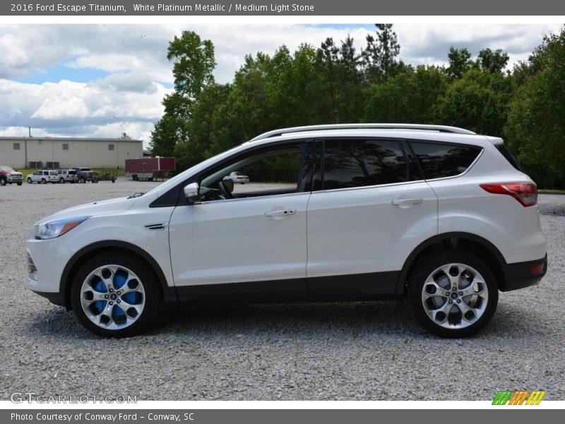 White Platinum Metallic / Medium Light Stone 2016 Ford Escape Titanium
