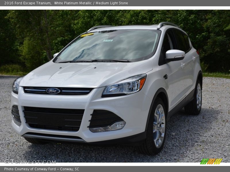 White Platinum Metallic / Medium Light Stone 2016 Ford Escape Titanium