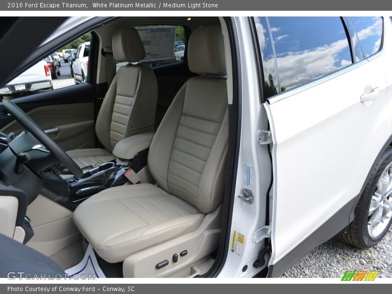 White Platinum Metallic / Medium Light Stone 2016 Ford Escape Titanium