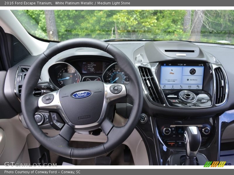 White Platinum Metallic / Medium Light Stone 2016 Ford Escape Titanium