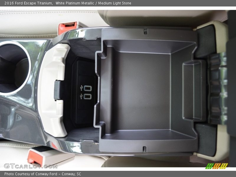 White Platinum Metallic / Medium Light Stone 2016 Ford Escape Titanium
