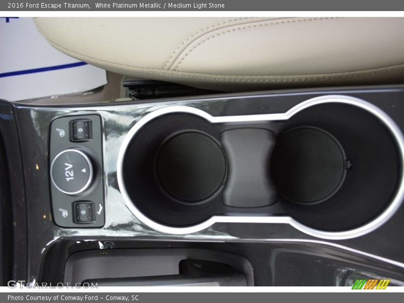 White Platinum Metallic / Medium Light Stone 2016 Ford Escape Titanium