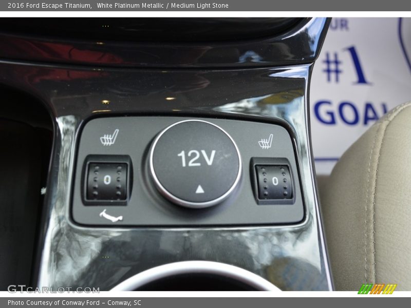 White Platinum Metallic / Medium Light Stone 2016 Ford Escape Titanium