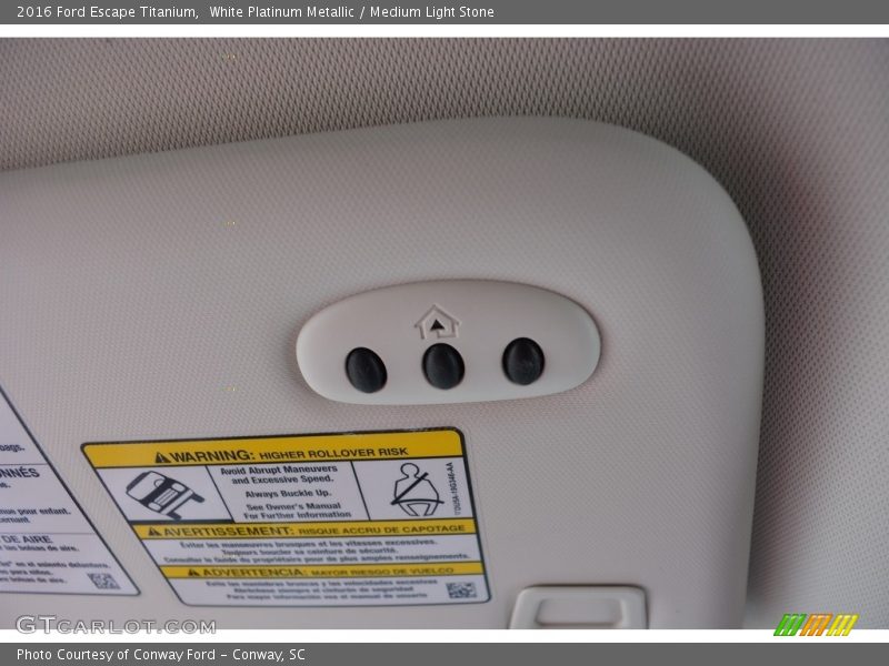 White Platinum Metallic / Medium Light Stone 2016 Ford Escape Titanium