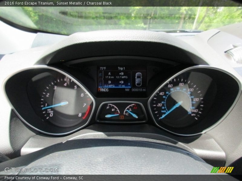 Sunset Metallic / Charcoal Black 2016 Ford Escape Titanium