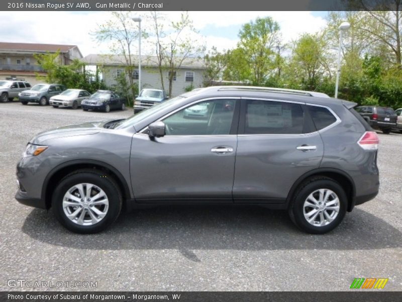 Gun Metallic / Charcoal 2016 Nissan Rogue SV AWD