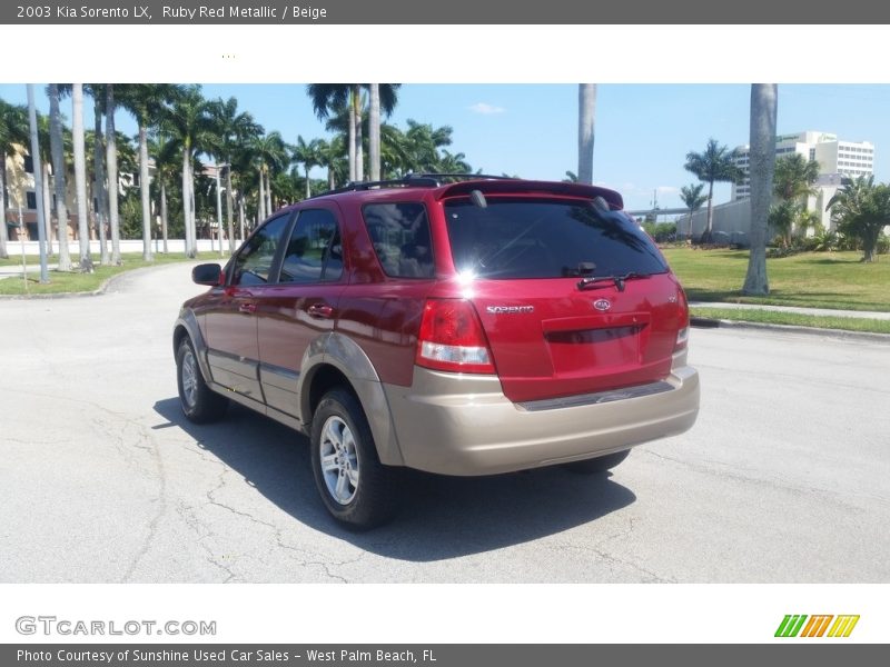 Ruby Red Metallic / Beige 2003 Kia Sorento LX
