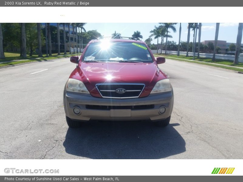 Ruby Red Metallic / Beige 2003 Kia Sorento LX