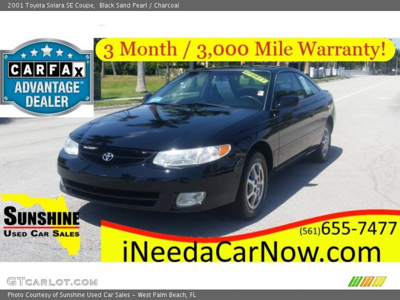 Black Sand Pearl / Charcoal 2001 Toyota Solara SE Coupe