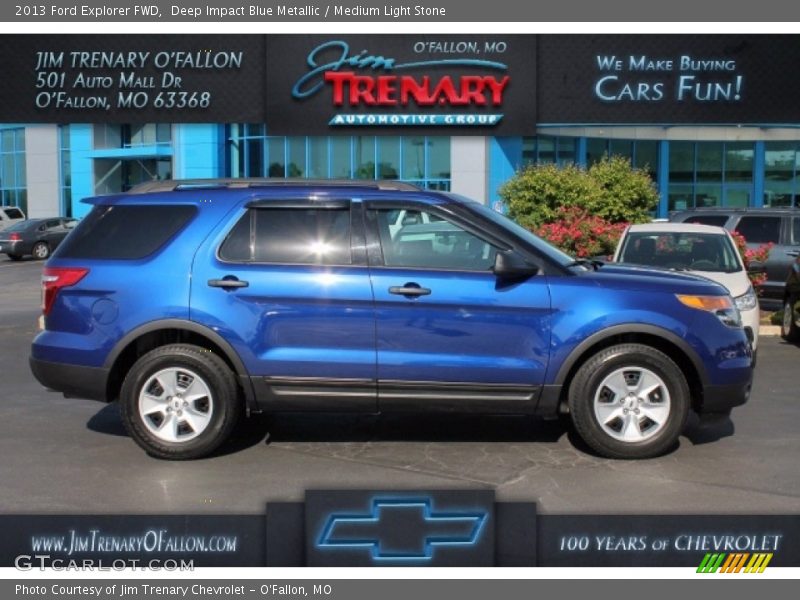 Deep Impact Blue Metallic / Medium Light Stone 2013 Ford Explorer FWD