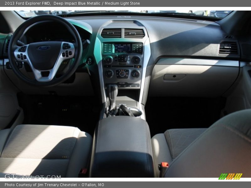 Deep Impact Blue Metallic / Medium Light Stone 2013 Ford Explorer FWD