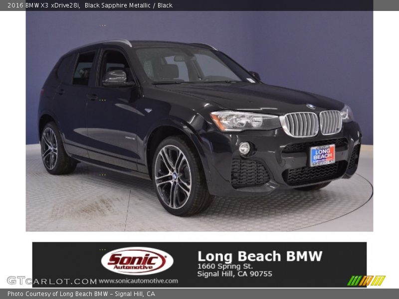 Black Sapphire Metallic / Black 2016 BMW X3 xDrive28i