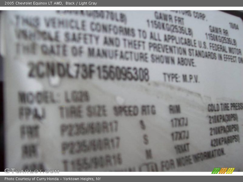 Black / Light Gray 2005 Chevrolet Equinox LT AWD