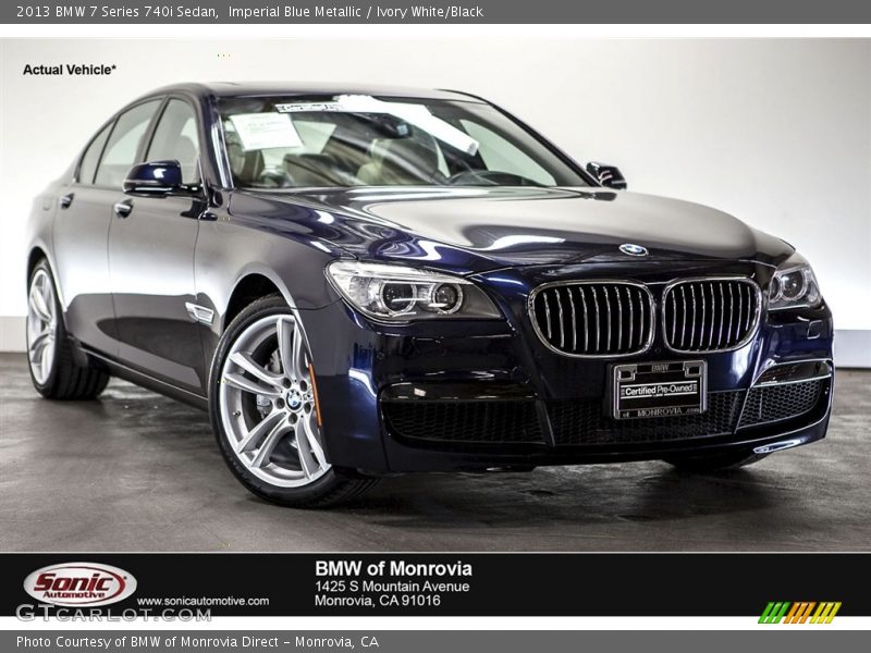 Imperial Blue Metallic / Ivory White/Black 2013 BMW 7 Series 740i Sedan