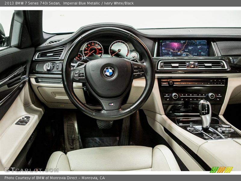 Imperial Blue Metallic / Ivory White/Black 2013 BMW 7 Series 740i Sedan