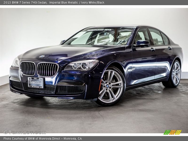 Imperial Blue Metallic / Ivory White/Black 2013 BMW 7 Series 740i Sedan
