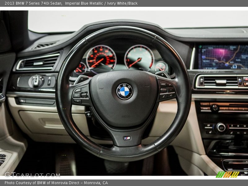 Imperial Blue Metallic / Ivory White/Black 2013 BMW 7 Series 740i Sedan