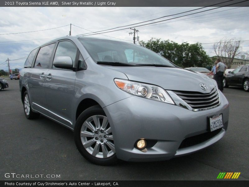 Silver Sky Metallic / Light Gray 2013 Toyota Sienna XLE AWD