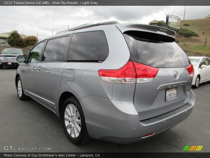 Silver Sky Metallic / Light Gray 2013 Toyota Sienna XLE AWD