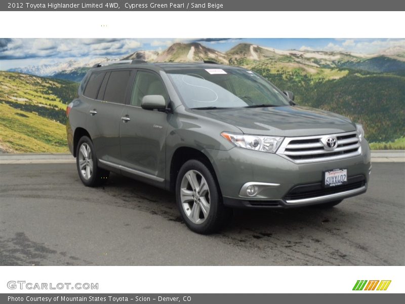 Cypress Green Pearl / Sand Beige 2012 Toyota Highlander Limited 4WD