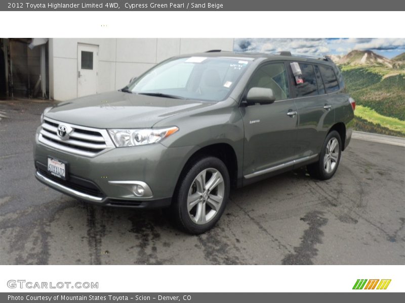 Cypress Green Pearl / Sand Beige 2012 Toyota Highlander Limited 4WD
