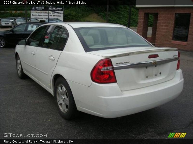 White / Neutral Beige 2005 Chevrolet Malibu LT V6 Sedan