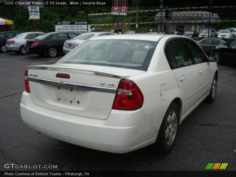 White / Neutral Beige 2005 Chevrolet Malibu LT V6 Sedan