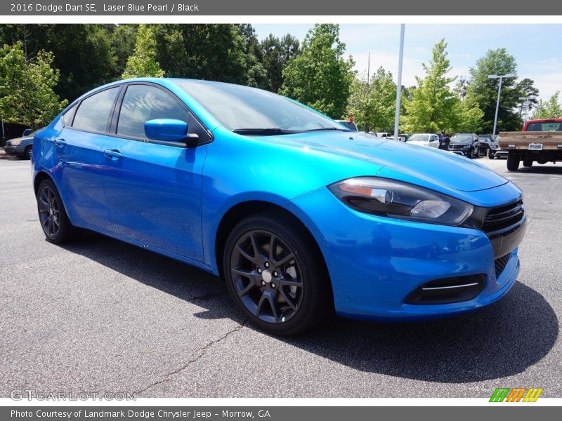 Laser Blue Pearl / Black 2016 Dodge Dart SE