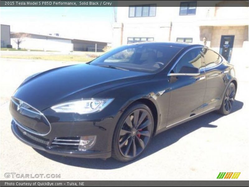 Solid Black / Grey 2015 Tesla Model S P85D Performance