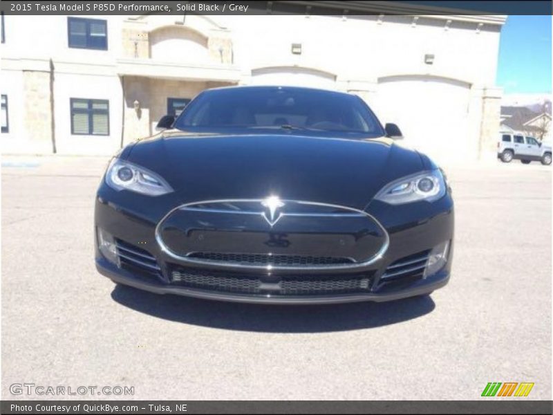 Solid Black / Grey 2015 Tesla Model S P85D Performance