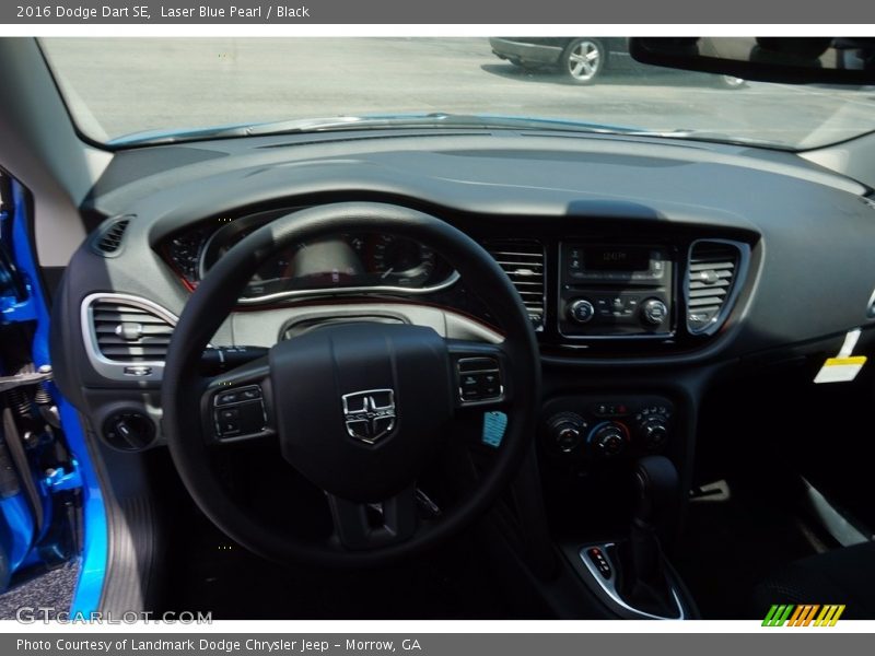 Laser Blue Pearl / Black 2016 Dodge Dart SE