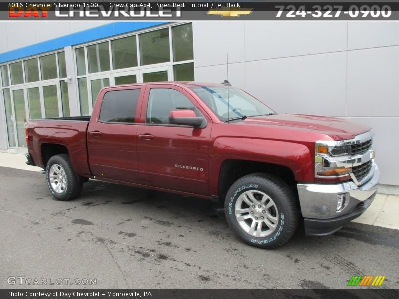 Siren Red Tintcoat / Jet Black 2016 Chevrolet Silverado 1500 LT Crew Cab 4x4