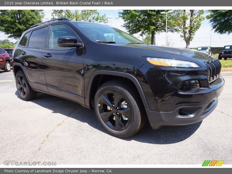 Brilliant Black Crystal Pearl / Black 2016 Jeep Cherokee Limited