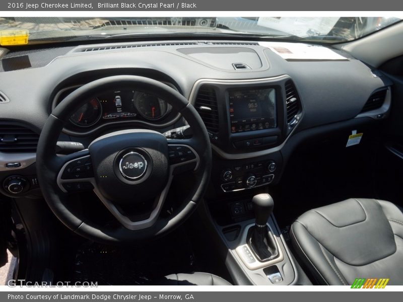 Brilliant Black Crystal Pearl / Black 2016 Jeep Cherokee Limited