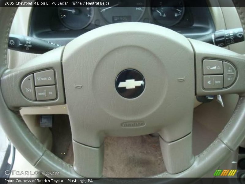 White / Neutral Beige 2005 Chevrolet Malibu LT V6 Sedan