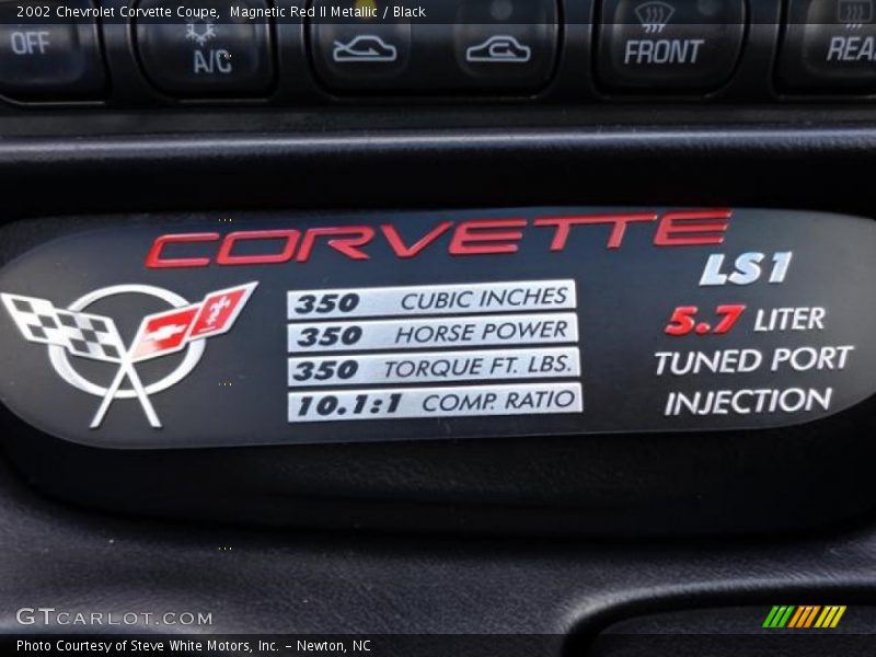 Magnetic Red II Metallic / Black 2002 Chevrolet Corvette Coupe