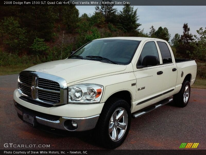 Cool Vanilla White / Medium Slate Gray 2008 Dodge Ram 1500 SLT Quad Cab 4x4