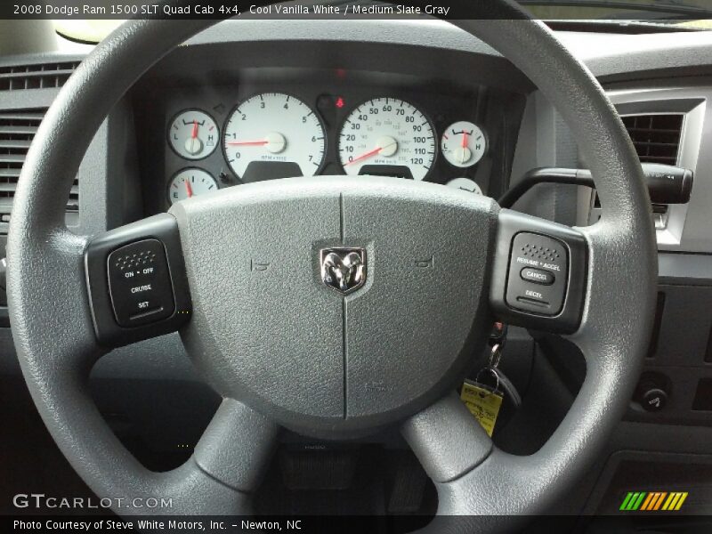 Cool Vanilla White / Medium Slate Gray 2008 Dodge Ram 1500 SLT Quad Cab 4x4