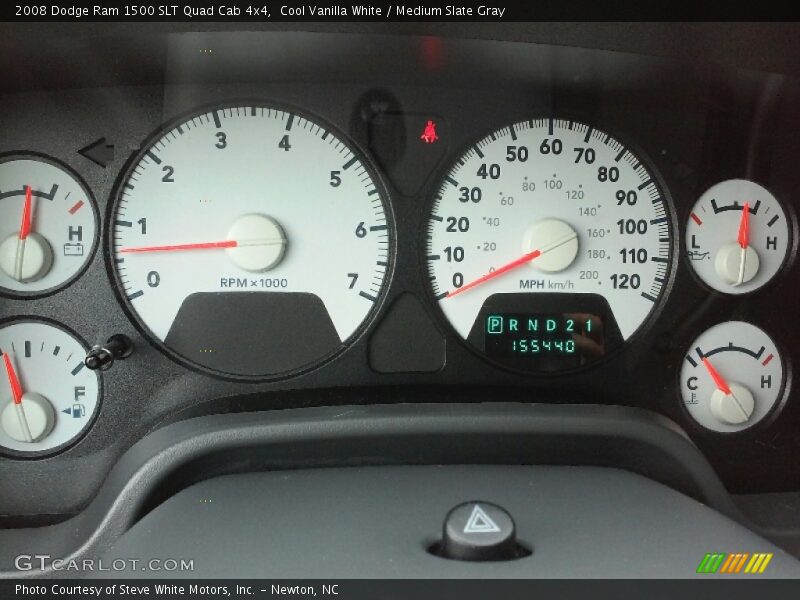 Cool Vanilla White / Medium Slate Gray 2008 Dodge Ram 1500 SLT Quad Cab 4x4