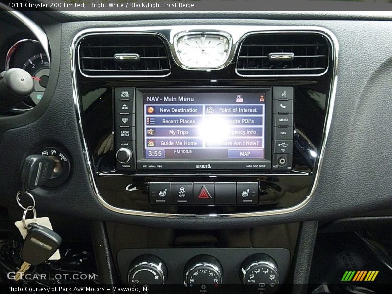 Bright White / Black/Light Frost Beige 2011 Chrysler 200 Limited