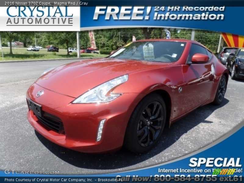 Magma Red / Gray 2016 Nissan 370Z Coupe