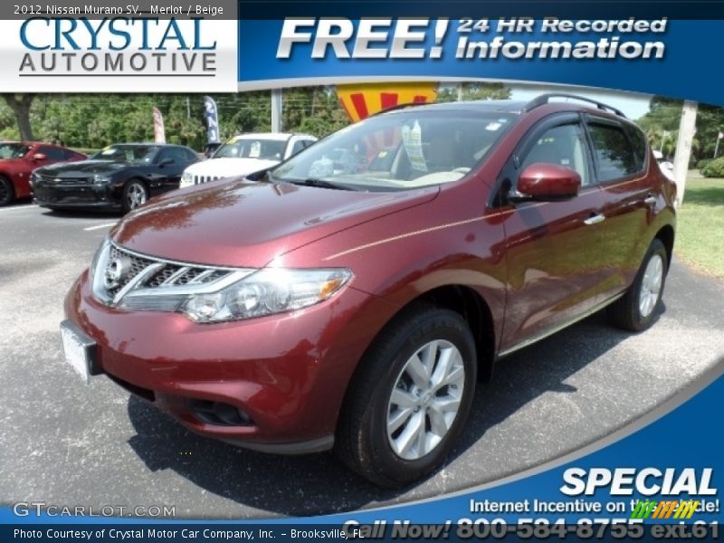 Merlot / Beige 2012 Nissan Murano SV