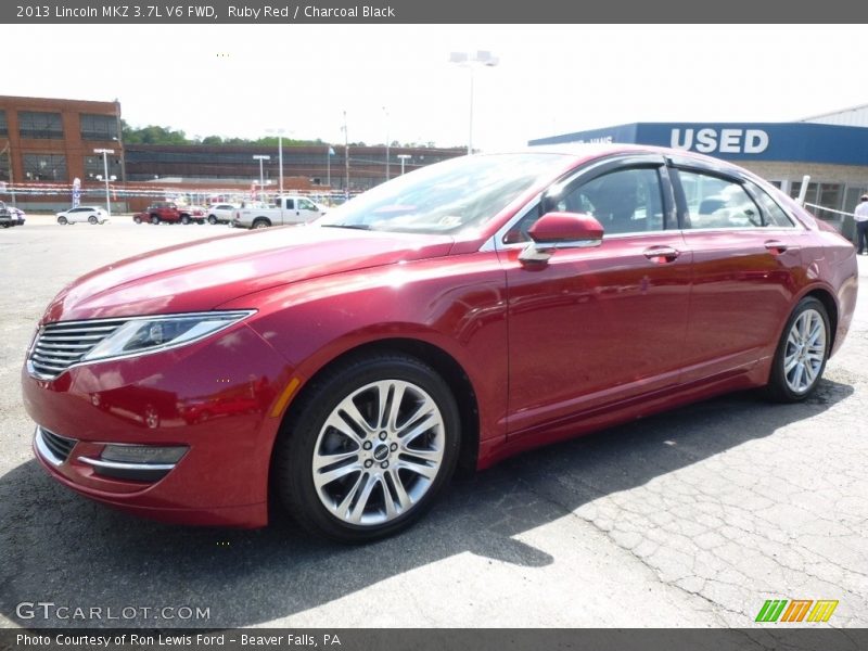 Ruby Red / Charcoal Black 2013 Lincoln MKZ 3.7L V6 FWD