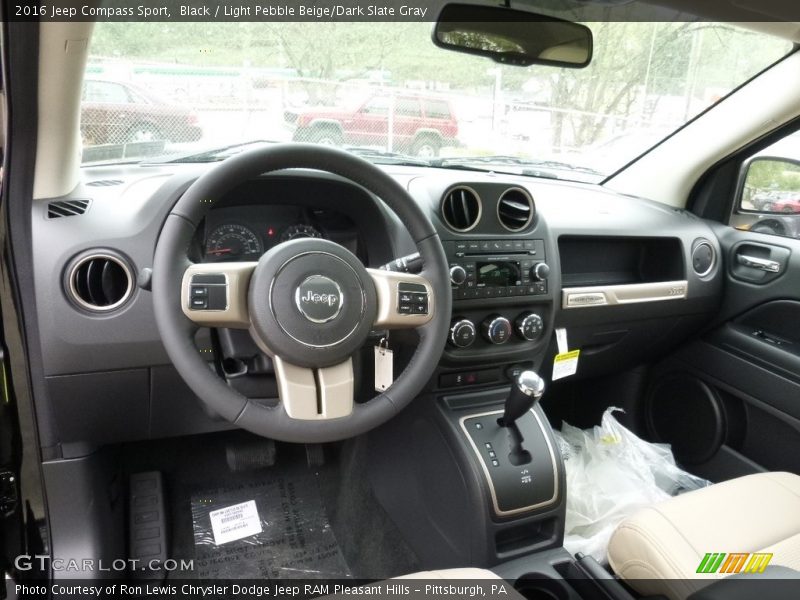 Black / Light Pebble Beige/Dark Slate Gray 2016 Jeep Compass Sport