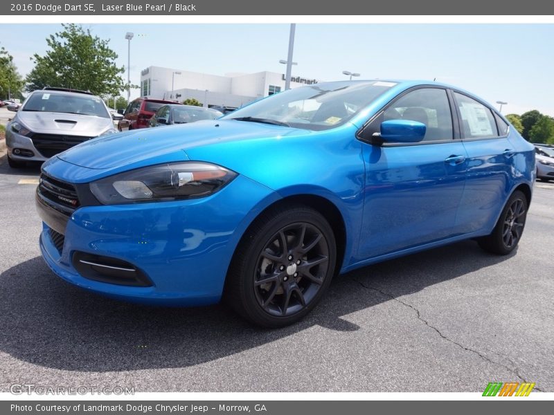 Laser Blue Pearl / Black 2016 Dodge Dart SE