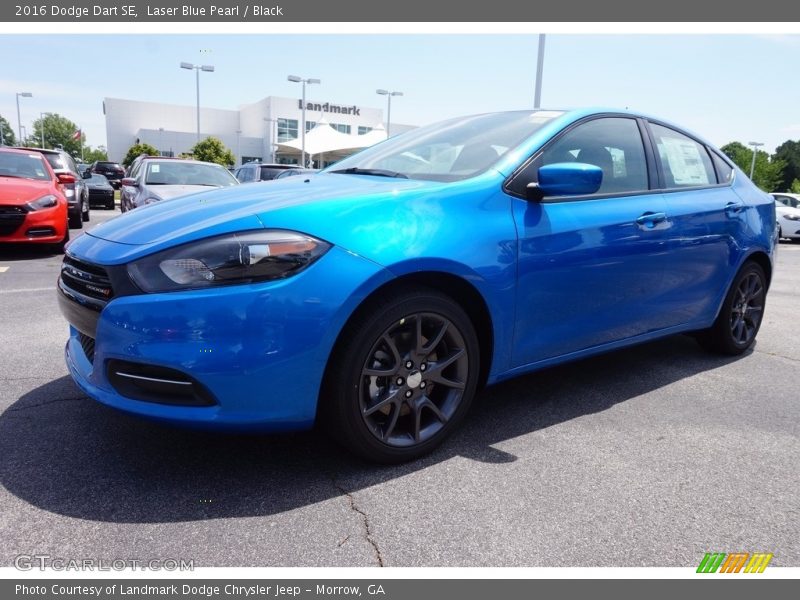 Laser Blue Pearl / Black 2016 Dodge Dart SE