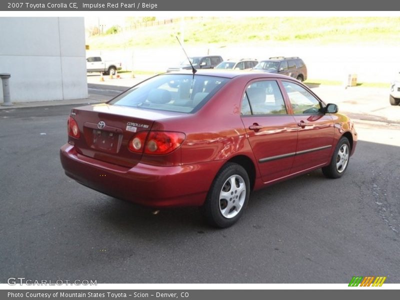 Impulse Red Pearl / Beige 2007 Toyota Corolla CE