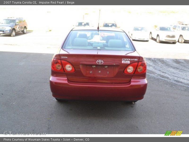 Impulse Red Pearl / Beige 2007 Toyota Corolla CE