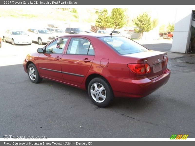 Impulse Red Pearl / Beige 2007 Toyota Corolla CE
