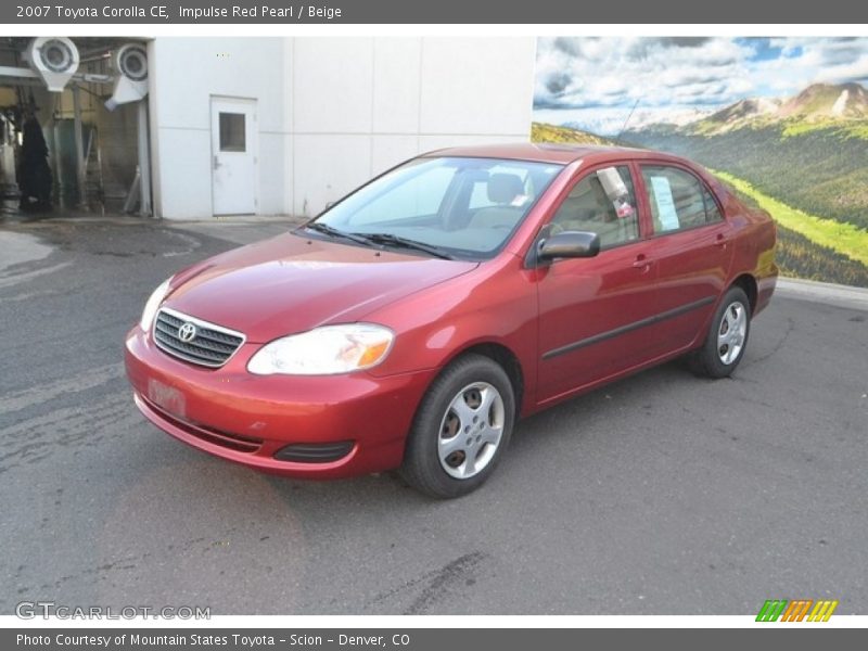 Impulse Red Pearl / Beige 2007 Toyota Corolla CE